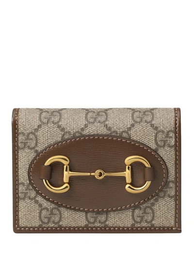Shop Gucci Horsebit 1955 Card Case Wallet In Brown