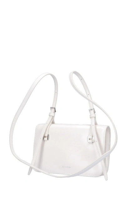 Shop Jil Sander Logo Shoulder Bag In White