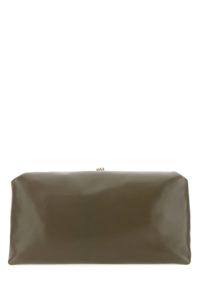 Shop Jil Sander Padded Clutch Bag In Green