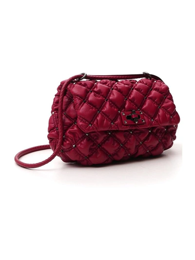 Shop Valentino Garavani Rockstud Spikeme Shoulder Bag In Red