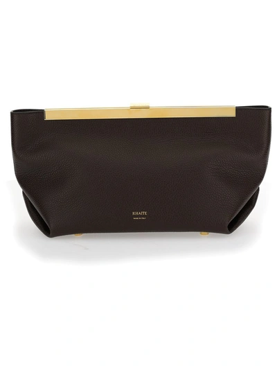Shop Khaite Aimee Clutch Bag In Brown