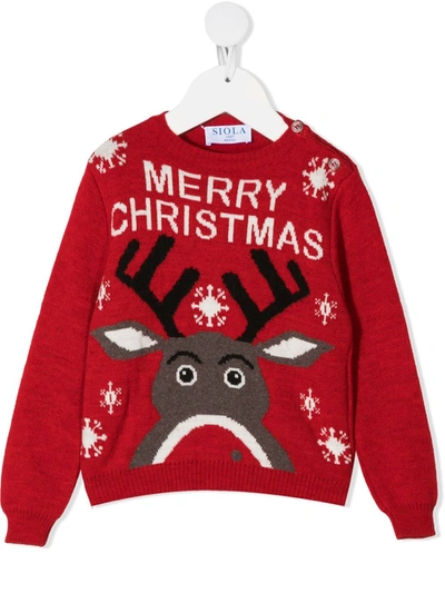 SIOLA CHRISTMAS-MOTIF INTARSIA-KNIT JUMPER 