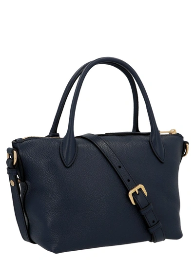 Shop Prada Logo Plaque Shoulder Bag In Blue