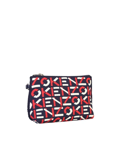 Shop Kenzo Skuba Monogram Clutch Bag In Red