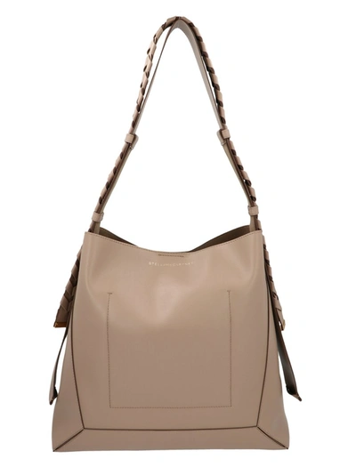 Shop Stella Mccartney Hobo Medium Shoulder Bag In Beige