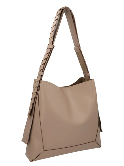 Shop Stella Mccartney Hobo Medium Shoulder Bag In Beige