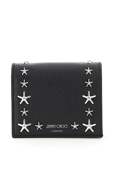 Shop Jimmy Choo Star Studs Hanne Wallet In Black