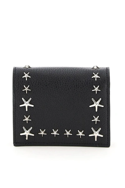 Shop Jimmy Choo Star Studs Hanne Wallet In Black