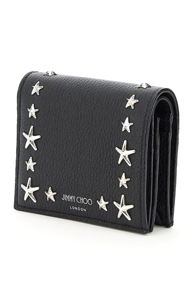 Shop Jimmy Choo Star Studs Hanne Wallet In Black