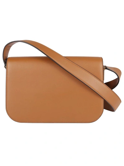 Shop Lanvin Swan Box Shoulder Bag In Brown