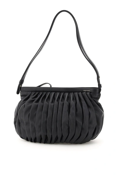 Shop Mansur Gavriel Balloon Logo Shoulder Bag In Black