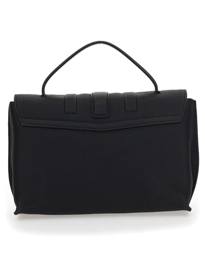 Shop Agnona Foldover Satchel Bag In Black