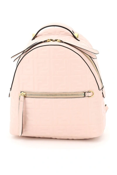 Shop Fendi Ff Motif Embossed Mini Backpack In Pink