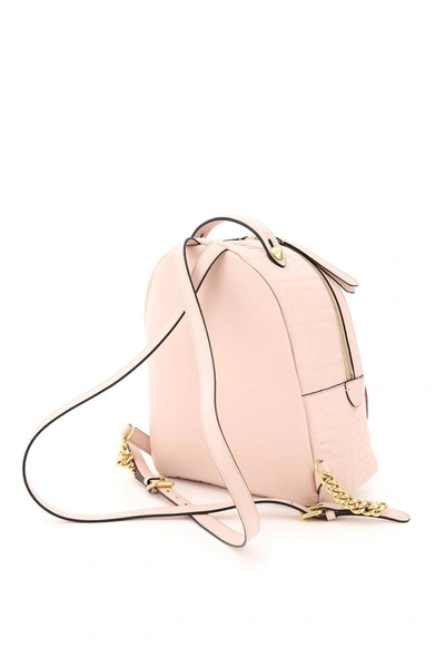 Shop Fendi Ff Motif Embossed Mini Backpack In Pink