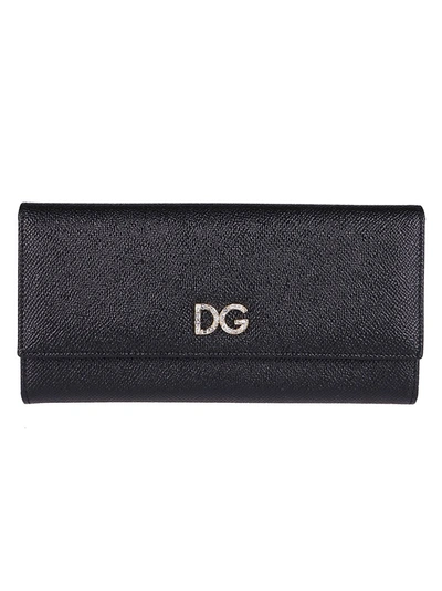 Shop Dolce & Gabbana Dg Embellished Wallet In Black