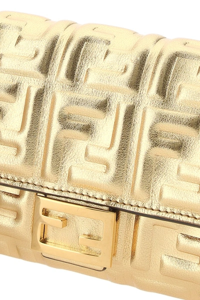 Shop Fendi Ff Motif Chain Wallet In Gold