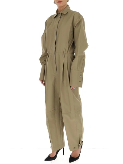 Shop Givenchy Pleated Boilersuit In Green