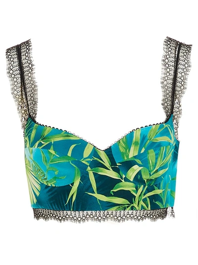 Shop Versace Jungle Print Bralette Top In Multi