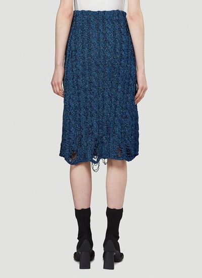 Shop Balenciaga Destroyed Skirt In Blue