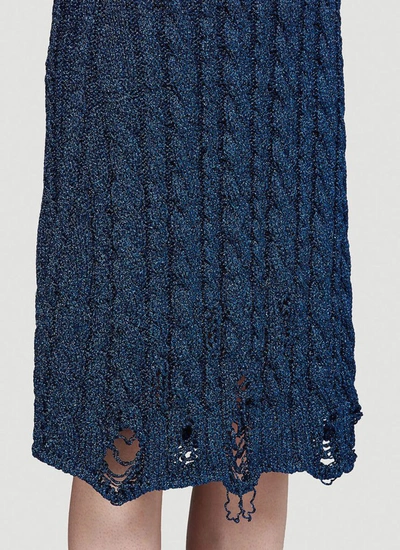 Shop Balenciaga Destroyed Skirt In Blue