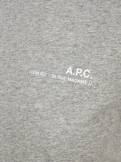 Shop Apc A.p.c Logo Print T In Grey