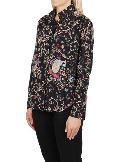 Shop Etro Floral Printed Button Up Shirt In Multi