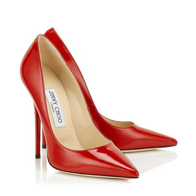 Shop Jimmy Choo Anouk Red Patent Pointy Toe Pumps
