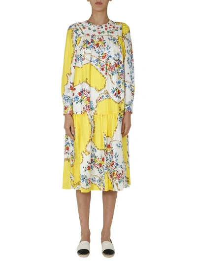 Shop Tory Burch Quilted Yoke Dress In Multi