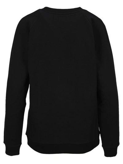 Shop Balmain Metallic Logo Printed Sweatshirt In Black