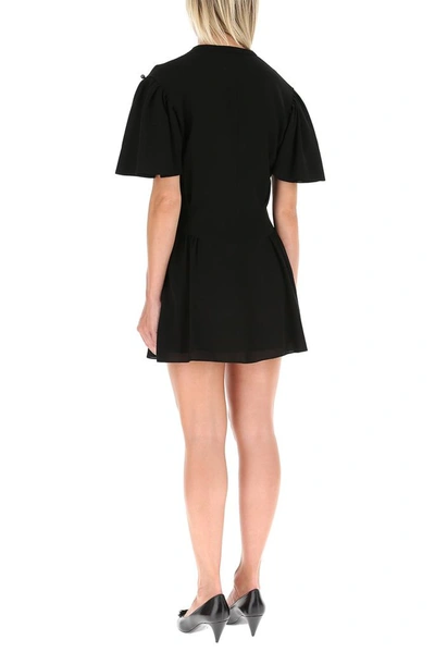 Shop Saint Laurent Crepe Skater Dress In Black