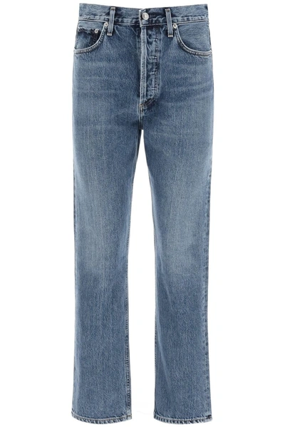 Shop Agolde Pinch High Rise Straight Leg Jeans In Blue