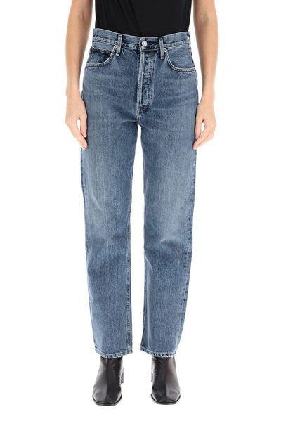 Shop Agolde Pinch High Rise Straight Leg Jeans In Blue