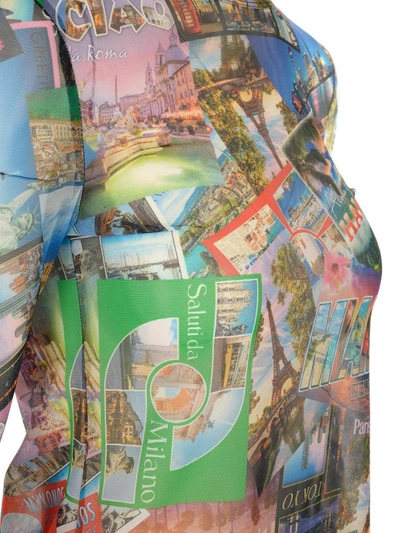 Shop Balenciaga All Over Postcard Print Dress In Multi