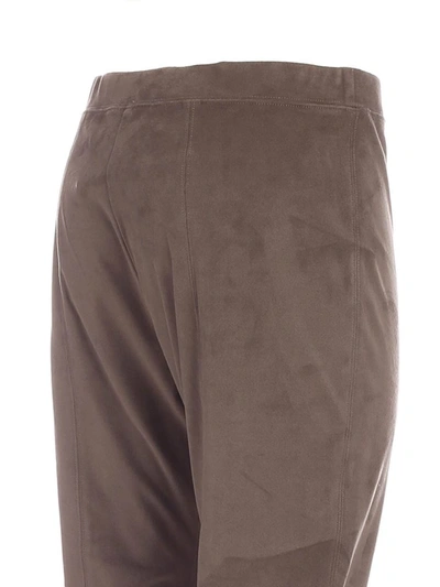 Shop Max Mara Velvet Skinny Pants In Brown