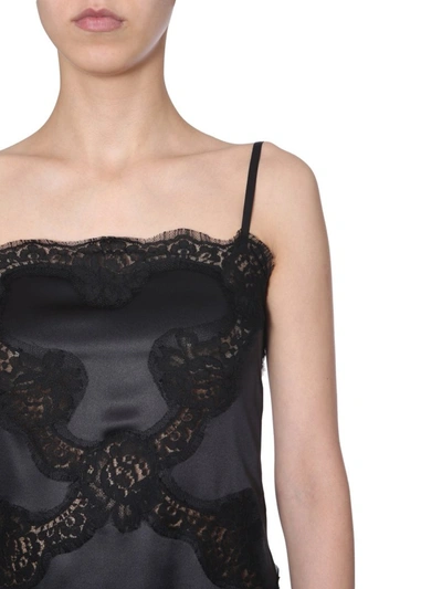 Shop Dolce & Gabbana Lace Slip Dress In Black