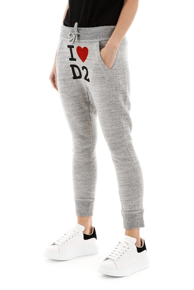 Shop Dsquared2 I Love D2 Sweatpants In Grey