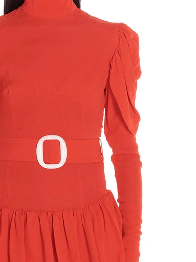 Shop Materiel Matériel Asymmetric Ruched Dress In Red
