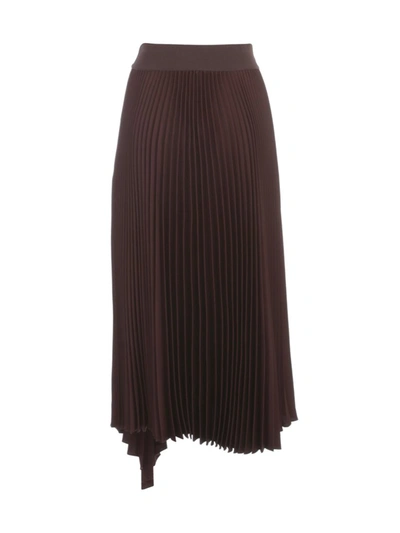 Shop Joseph Sabin Pleated Skirt In Brown