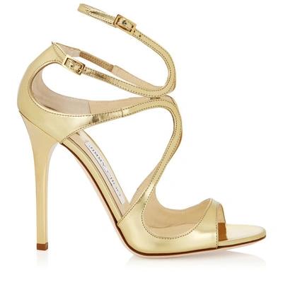 Shop Jimmy Choo Lance Gold Mirror Leather Sandals