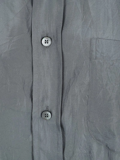 Shop Maison Margiela Crinkled Longline Shirt In Grey