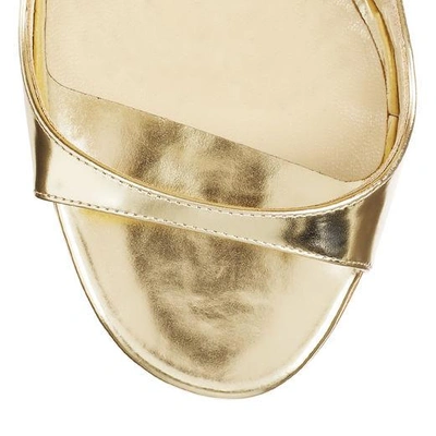 Shop Jimmy Choo Lance Gold Mirror Leather Sandals