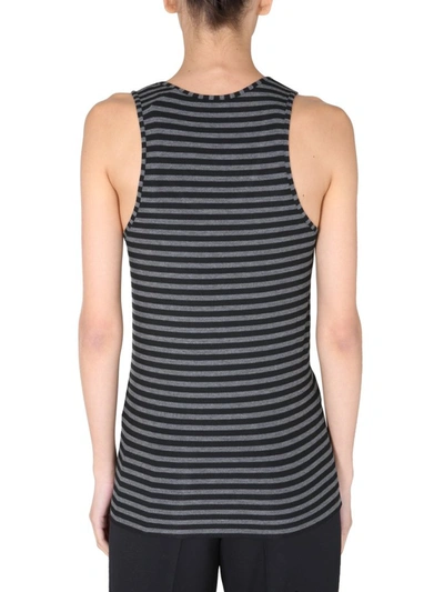 Shop Saint Laurent Striped Tank Top In Multi