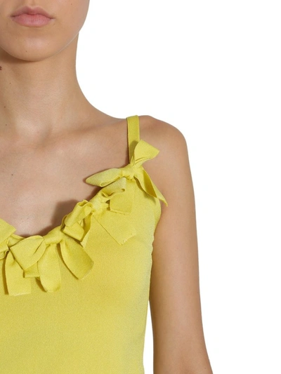Shop Boutique Moschino Bow Detail Camisole In Yellow