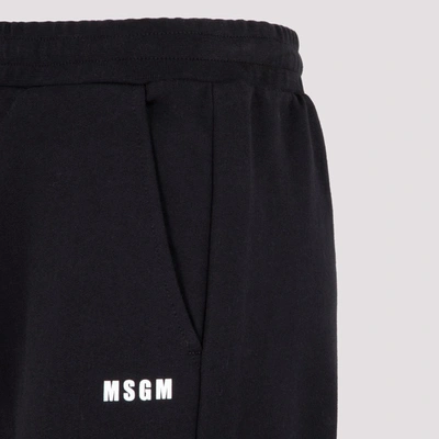 Shop Msgm Floral Print Sweatpants In Black