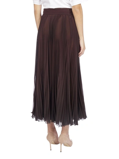 Shop Dolce & Gabbana Pleated Midi Skirt In Brown