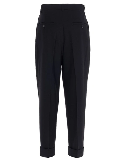 Shop Ami Alexandre Mattiussi Ami Cropped Tapered Pants In Black