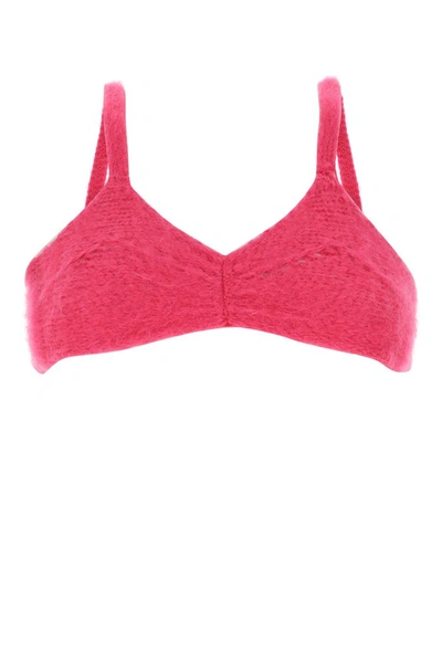 Shop Msgm Knitted Bralette Top In Pink
