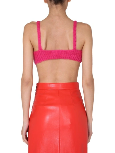 Shop Msgm Knitted Bralette Top In Pink