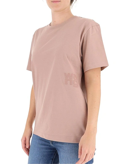 Shop Alexander Wang T T By Alexander Wang Jersey Logo T In Pink