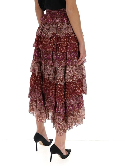 Shop Ulla Johnson Fayanna Floral Print Pleated Midi Skirt In Multi